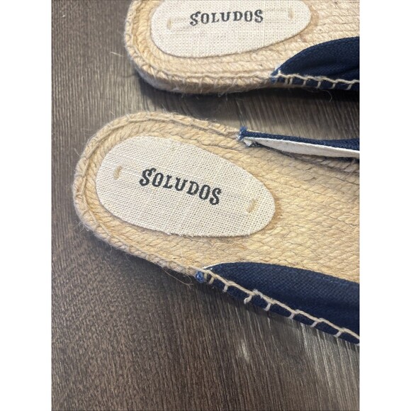 Soludos Floral Espadrilles Blue White Size 10 Flats Mules Boho Embroidered - Picture 3 of 8